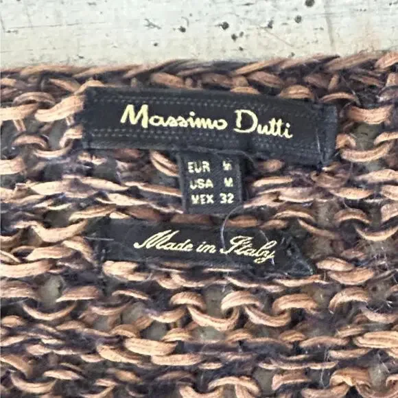 Massimo Dutti Chunky loose knit short sleeve sweater quite luxury minimalist M - Picture 9 of 9